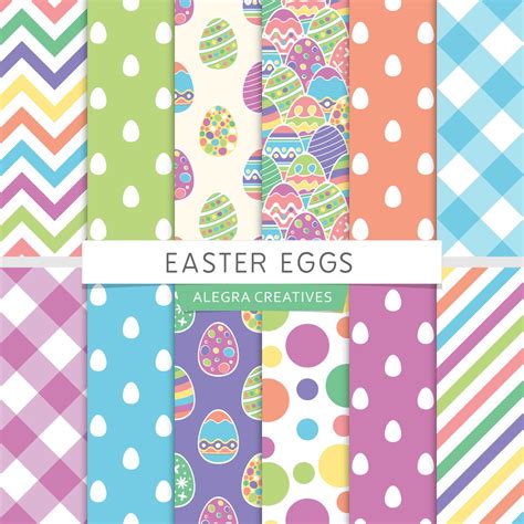 Easter Eggs Digital Paper Easter Scrapbook By Alegracreatives