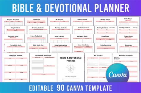 Editable Bible Devotional Planner KDP Graphic By Shumaya Creative