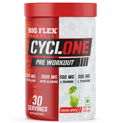 Bigflex Essential Cyclone Pre Workout Green Apple 300gm