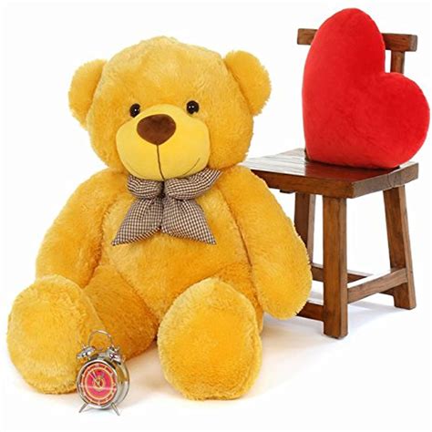 Gg Feet Stuffed Spongy Huggable Cute Teddy Bear Birt Yellow Cm