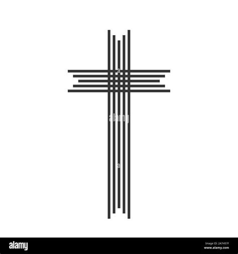 Christliche Kreuz Symbol Kirche Kreuz Isoliert Schwarz Religion