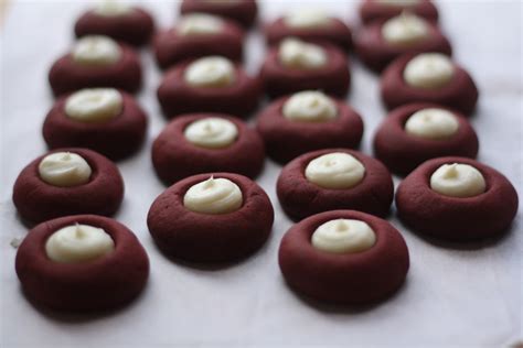 red velvet cookies with cream cheese centers