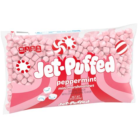 Jet Puffed Peppermint Mini Marshmallows 10 Oz Bag