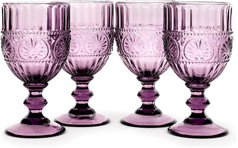 Amazon American Atelier Vintage Purple Wine Glasses Set Of