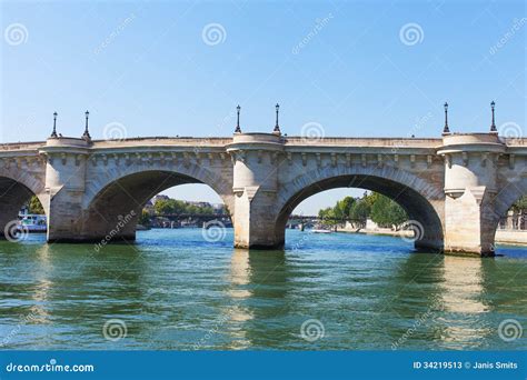 Bridges Over Seine River, Paris. Stock Image - Image of view, cityscape ...