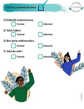 Exercice en français : Saluer et se présenter by Maryam Igram | TPT