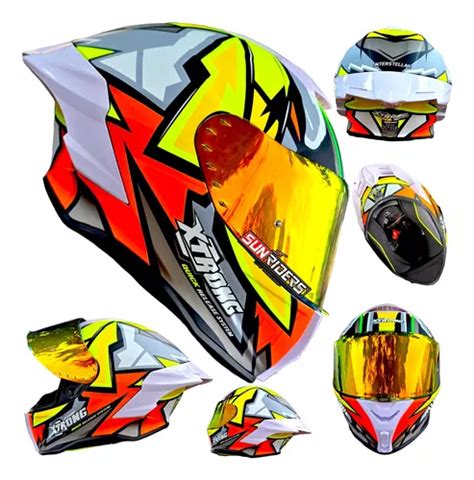 Casco Moto Ninja Naranja Deportivo Xtrong Mate Certificado Meses Sin