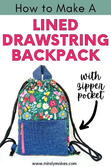 Free Pattern DIY Simple Drawstring Backpack Easy Things To Sew