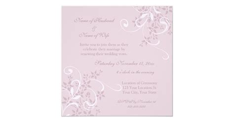 Purple Floral Wedding Vow Renewal Invitations Zazzle