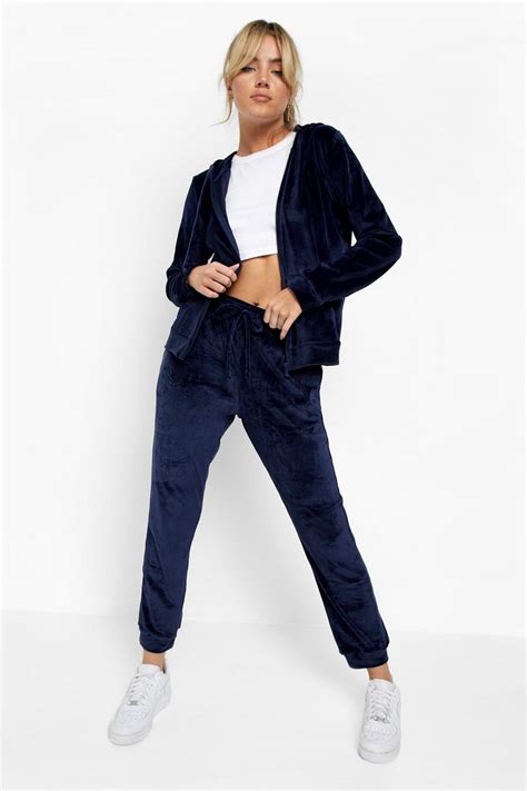 Velour Tracksuit Boohoo