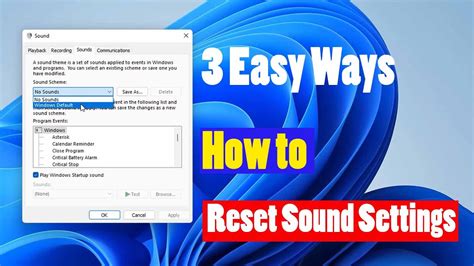 How To Reset Sound Settings On Windows Easy Ways Youtube