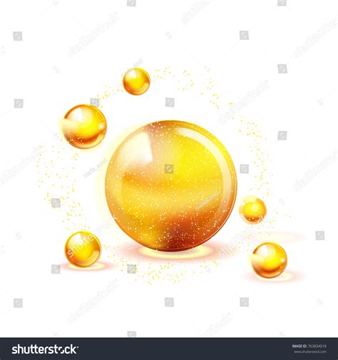 Vitamins Gold Shining Icon Ascorbic Acid Royalty Free Stock Vector