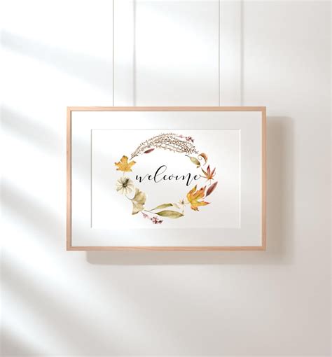 Welcome Fall Print Welcome Sign Fall Wreath Wall Art - Etsy