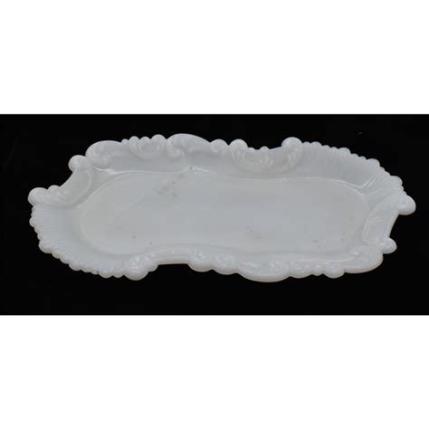 Vintage Victorian Milk Glass Vanity Tray