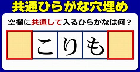 【共通文字埋め】同じ文字を当てはめて言葉を作る脳トレ問題！10問 ネタファクト