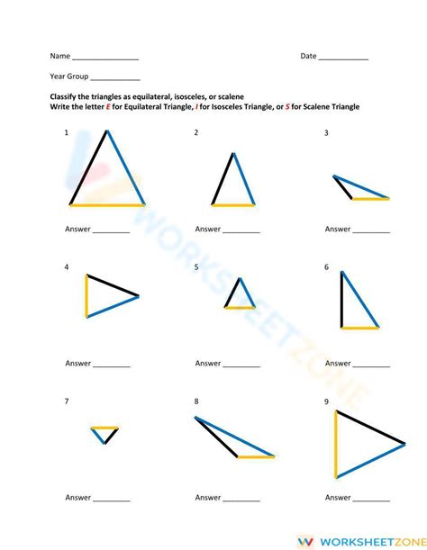 Classify Triangles By Their Sides Worksheet