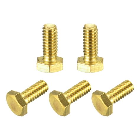 Brass Hex Bolts 1 4 20x5 8 5 Pack Fully Thread Grade 4 8 Machine