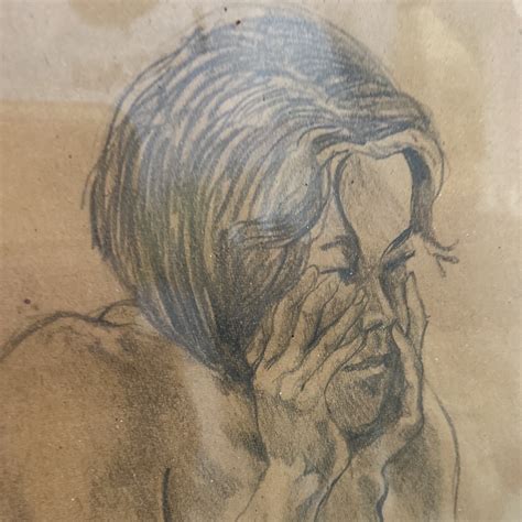 1970s Figurative Nude Pencil Sketch Framed Etsy