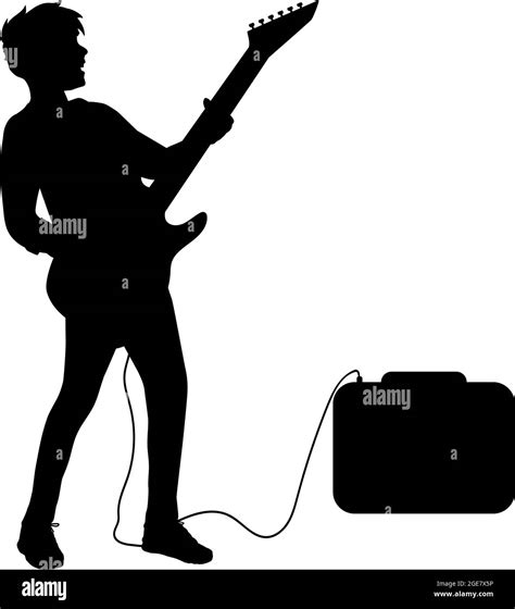 Electric Guitar Player Silhouette