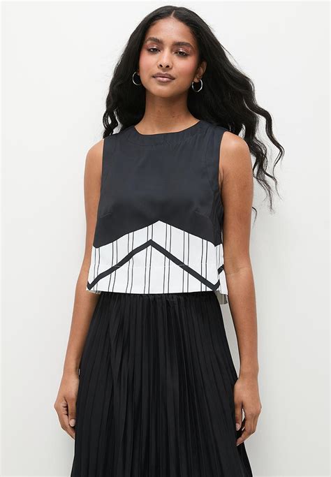 A Line Shell Co Ord Black White Superbalist Blouses Superbalist