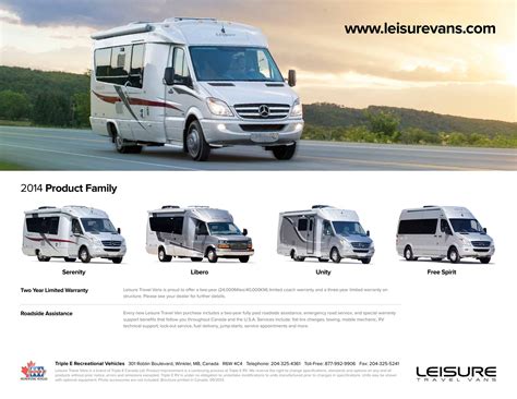 2014 Leisure Travel Vans Serenity Libero Brochure | Download RV ...