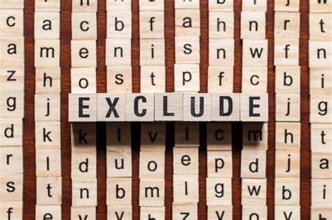 Exclude word concept stock photo. Image of alphabet - 156293710
