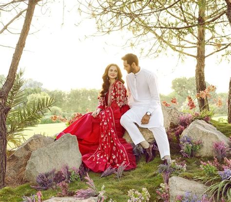 Hania Aamir And Wahaj Ali Romantic Shoot For Nishat Linen Reviewit Pk