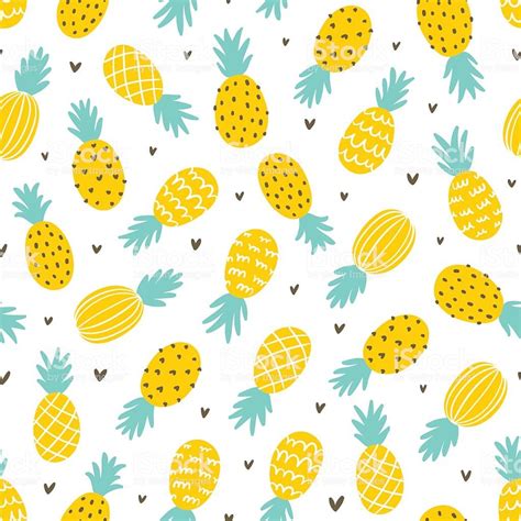 Pineapple And Hearts Seamless Pattern Royalty Free Pineapple And Hearts Seamless Pattern Stock