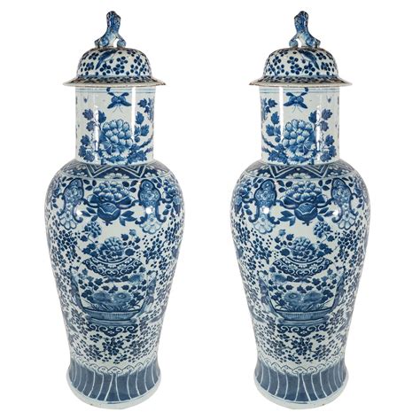 Pair of Large Blue and White Chinese Porcelain Vases at 1stDibs | large blue and white vases ...