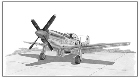 Wwii P 51 Mustang Drawing