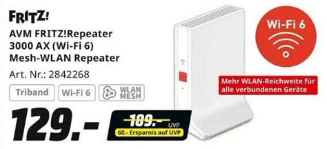 Avm Fritz Repeater 3000 Ax Wi Fi 6 Mesh Wlan Repeater Angebot Bei