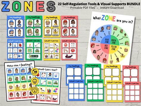 Zones Of Regulation Bundle Visual Supports Emotions Chart Coping