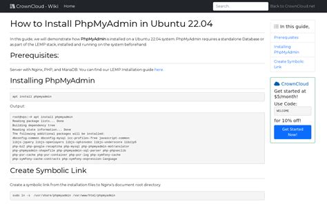 Crowncloud Wiki How To Install Phpmyadmin In Ubuntu