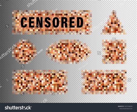 Censorship Elements Set Censored Bar Pixel Stock Vector Royalty Free