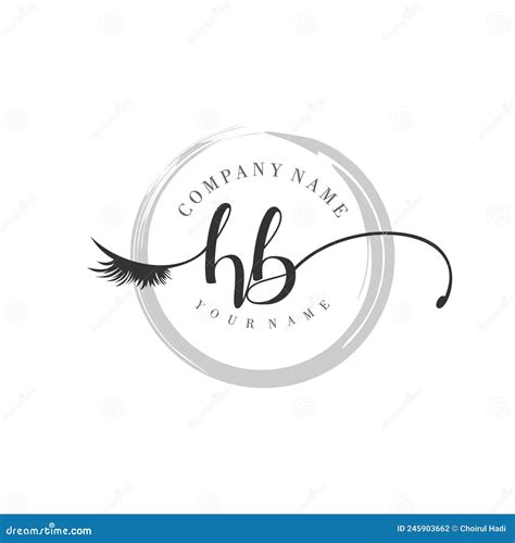 Logo Hb Iniziale Calligrafia Bellezza Salon Moda Moderno Monogramma Di