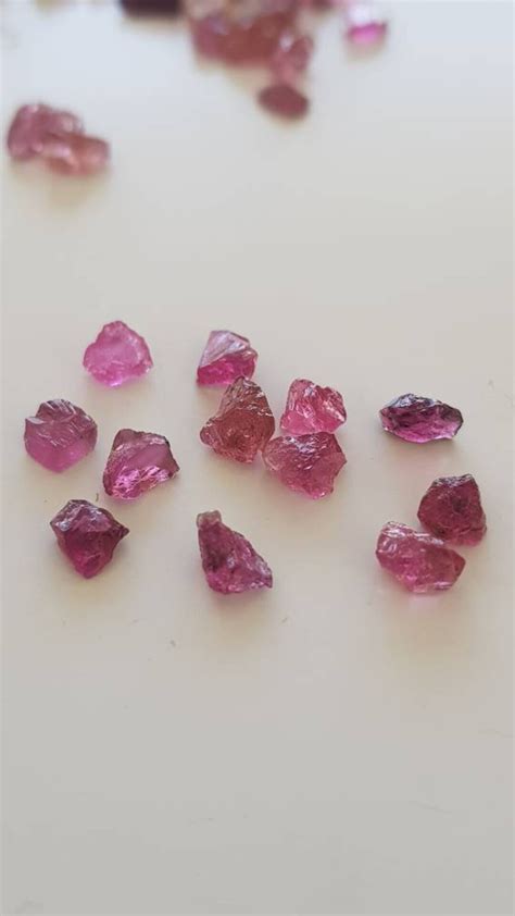 10pc Lot Pink Tourmaline Rough 2 8mm Natural Tourmaline Raw Etsy