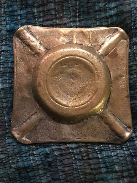 Vintage Brass Ashtray Brass Ashtray Intricate Brass Ashtray