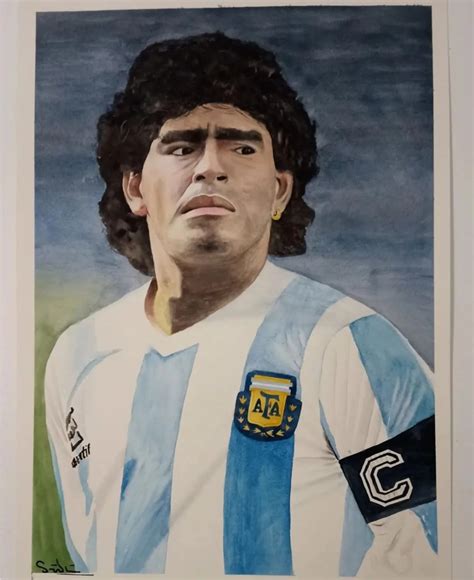 Robaron un retrato en acuarela de Diego Armando Maradona en Mar del