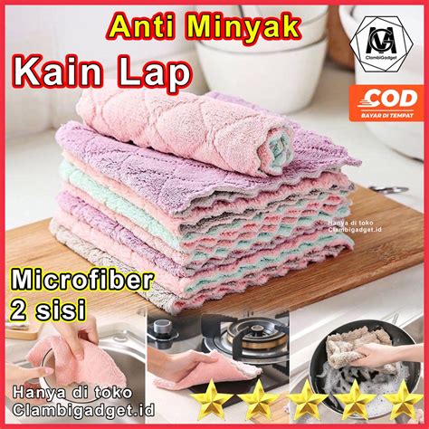 Jual Kain Lap Microfiber Dapur Kain Lap Piring Anti Minyak Kain Lap