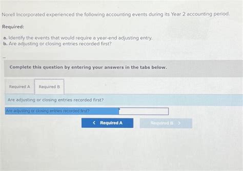 Solved Norell Incorporated Experienced The Following Chegg
