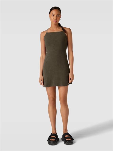 Review Minikleid mit Spaghettiträger khaki online kaufen