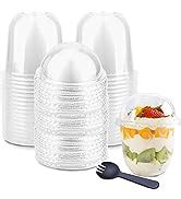 Amazon Zezzxu 50 Pack 5 Oz Dessert Cups With Lids And Spoons