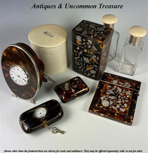 Superb Antique English Tortoise Shell And Mother Of Pearl Marquetry Ne