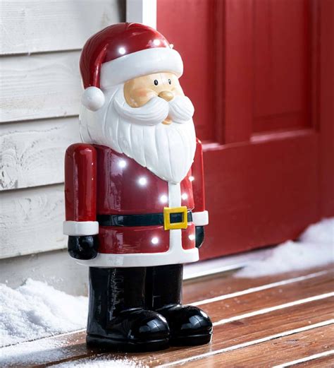 Indooroutdoor Lighted Shorty Holiday Statue Plowhearth Christmas