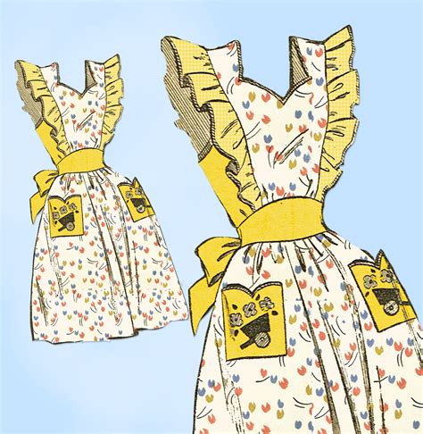 Mail Order 2905 1940s Charming Misses Pinafore Apron 34b Vintage Sewi