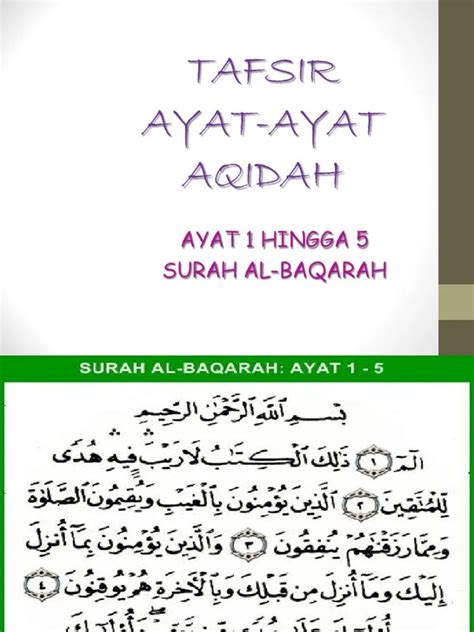 Surah Al Baqarah Ayat 1 5 Dan Terjemahan Bahasa Melayu Surah Al Baqarah Ayat 1 5 Rumi Dan