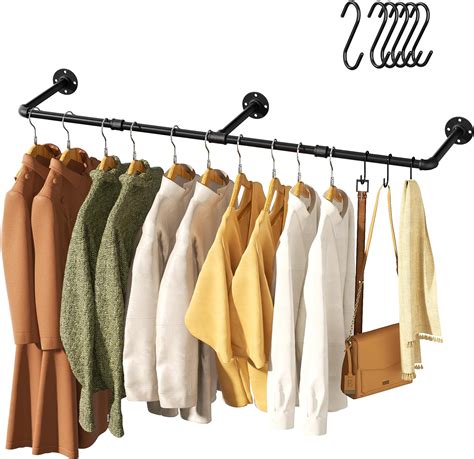 BELLE VOUS 3 Pack of Wall-Mounted Metal Garment Racks - 30.5 x 28.5cm