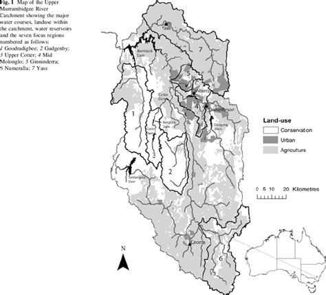 Map Of The Upper Murrumbidgee River Catchment Showing The Major Water