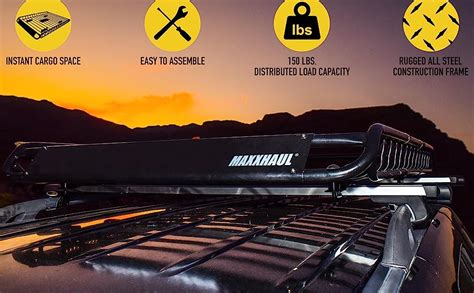 Maxxhaul Universal Steel Roof Rack Car Top Cargo Carrier Basket