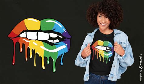 Rainbow Lips Colorful T Shirt Design Vector Download